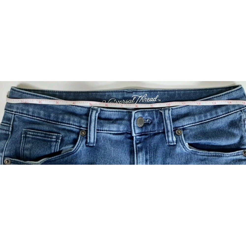 Universal Thread Womens 8 31x27 Skinny Dark Wash Blue Mid Rise Jeans Target 2016 - Picture 7 of 8